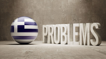 Fototapeta premium Greece. Problems Concept.