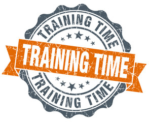 training time vintage orange seal isolated on white