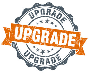 Obraz premium upgrade vintage orange seal isolated on white