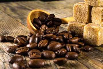 coffee beans with cane sugar