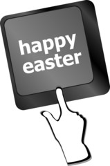 happy Easter text button on keyboard
