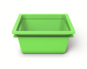 Green plastic box for toys