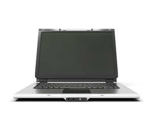 Open laptop notebook front view