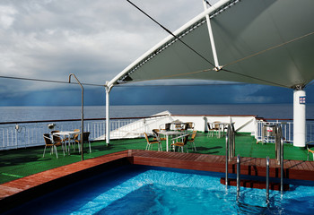 Cruise ship on the ocean