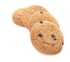 oat cookies on white background