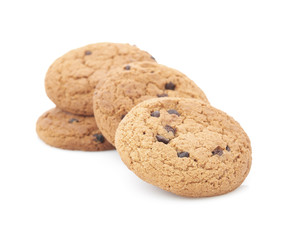 oat cookies on white background