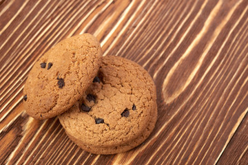 oat cookies on wooden table