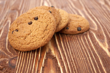 oat cookies on wooden table