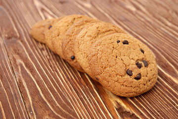 oat cookies on wooden table
