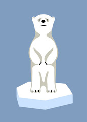 illustration of a bear cub of a polar bear