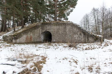 old war fort ruins on the beach