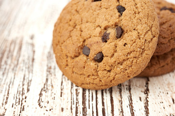oat cookies on wooden table