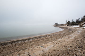 Baltic Sea and foggy morning