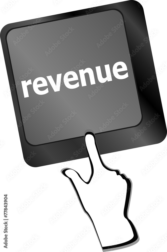 Poster revenue button on computer keyboard