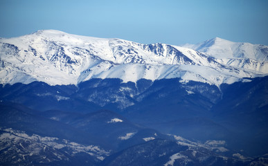 Fototapeta na wymiar Alpine winter landscape in Transylvania