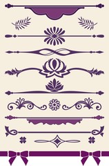 Page or text vintage dividers and decorations