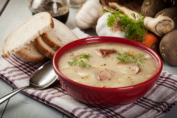 Sour soup made of rye flour