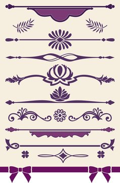 Page or text vintage dividers and decorations