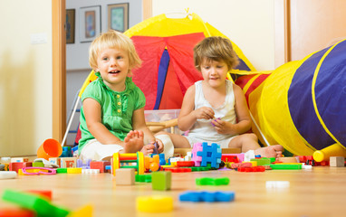 Children playing with blocks