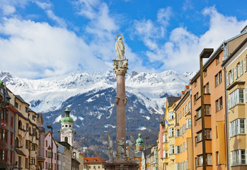 Our Lady statue at old town in Innsbruck Austria
