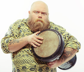 Playing drums and loving it