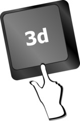 3d words symbol on a button keyboard