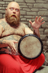 Playing drums and loving it