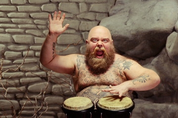 Playing drums and loving it