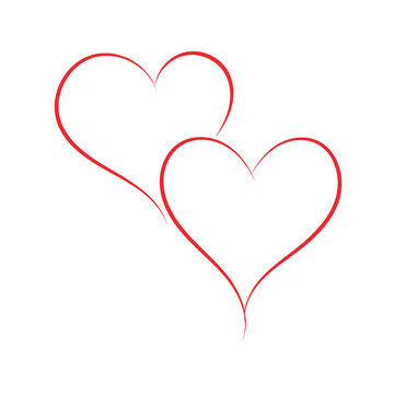 Heart painted with a brush for design. Vector illustration.