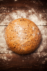 Rustic bread on table