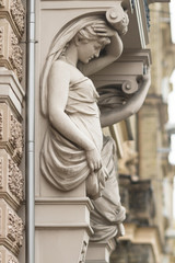 Caryatid on one of the buildings in Riga, Latvia