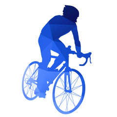Obraz premium Abstract blue vector cycling racer