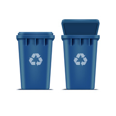 Vector Blue Recycle Bin for Trash and Garbage