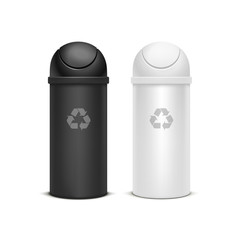 Vector Set of Recycle Bins for Trash and Garbage