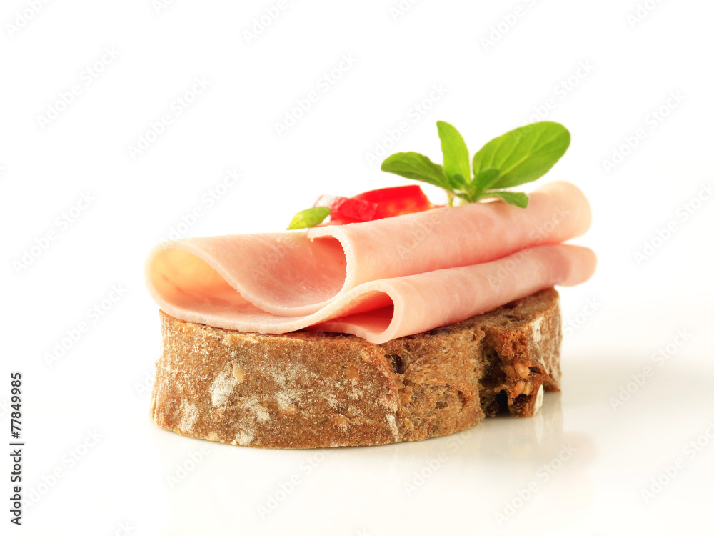 Canvas Prints open faced ham sandwich