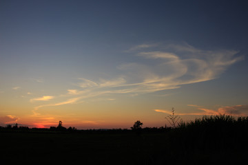 Fototapeta na wymiar Sunset evening landscape