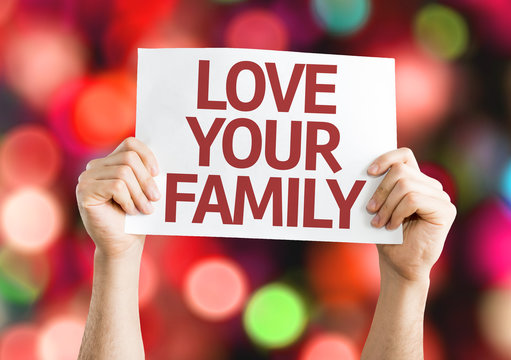 Love Your Family card with colorful background