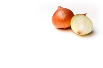 Onion on white background