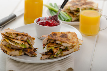 Turkey quesadillas