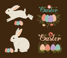 Happy easter card design, vector illustration.