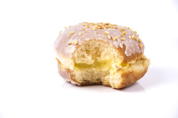 Fresh isolated donuts on white background