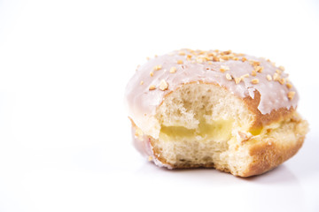 Fresh isolated donuts on white background