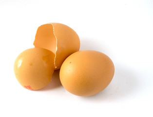 Eggshell isolated on white background.