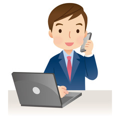 電話する男性　ビジネスマン