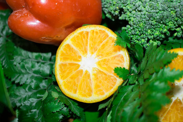 Multiple vegetables and fruits