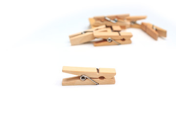 clothespin on white background