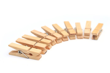 clothespin on white background