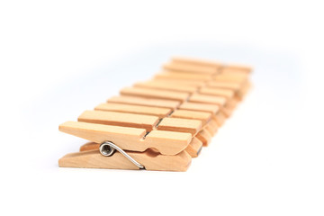 clothespin on white background