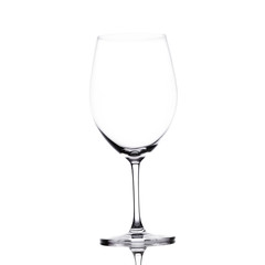 Empty glass of wine standing isolated on the white background