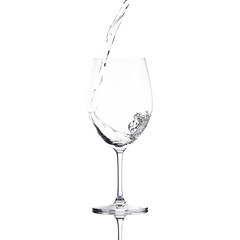 pure water is emptied into a glass of water